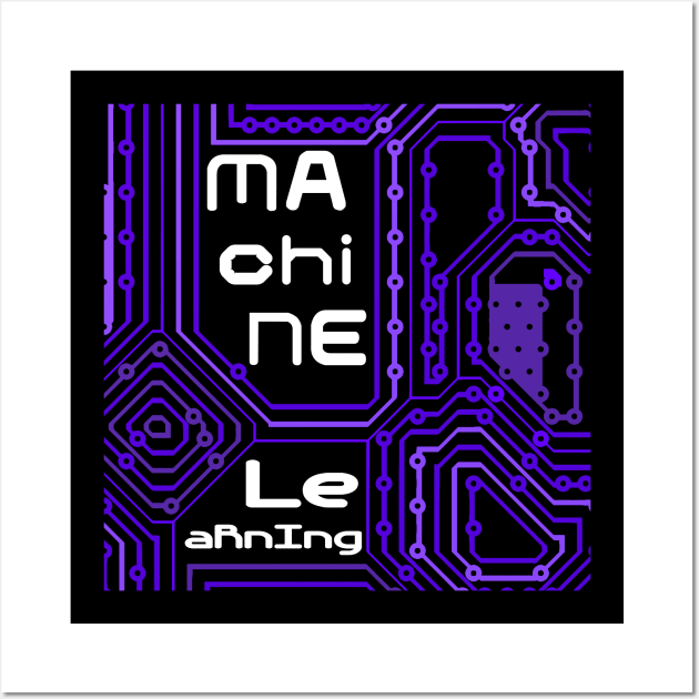 Machine Learning Circuit Board | Purple White Wall Art by aRtVerse